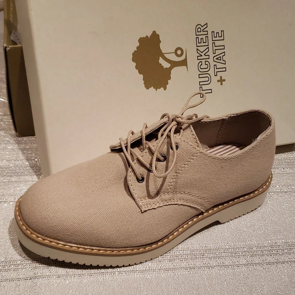 Tucker + Tate NEW Oxfords Dress Shoes Canvas Boys 1M NIB